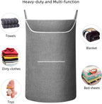 X-Large Hanging Laundry Hamper Bag, Door Hanging Hamper with Front Pocket Dirty Clothes Hanging Laundry Bag Large Size 35X22 inch Door Laundry Basket (Grey)