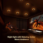 CycevSun 6 Pack Black Recessed Lights 4 Inch with Night Light, Canless Ultra Thin Wafer Downlight Pot Outdoor Exterior Soffit Lighting, Dimmable & 5 Color Selectable, 9W, ETL & Energy Star