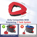 2 Pack 1-Tank Spin Mop Scrub Brush Head Replacement for O Ceda EasyWring 1-Tank System(Red), Hard Bristle Scrubber Brush for Floor Cleaning Accessories (Not Fit for RinseClean 2-Tank)