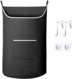 XL Hanging Laundry Hamper Bag, Black Door Hanging Hamper with Large Openging Hanging Laundry Hamper Storage Bag Large Size 36X22 Inch (Black)