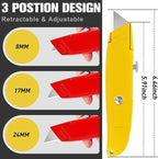 DIYSELF 8 Pack Box Cutters, Premium Utility Knife, Box Cutter Retractable Heavy Duty, Box Opener, Razor Blades Utility Knife for Cardboard and Boxes