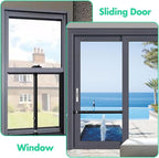 Sliding Door Security Bar, Adjustable Window Security Locks with Rubber Tips 17-50inch, Patio Door Security Lock Black for Home Apartment, Black