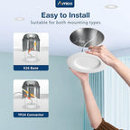 Amico 5/6 inch 5CCT LED Recessed Lighting 48 Pack, Dimmable, IC & Damp Rated, 12.5W=100W, 950LM Can Lights with Baffle Trim, 2700K/3000K/4000K/5000K/6000K Selectable, Retrofit Installation - ETL & FCC