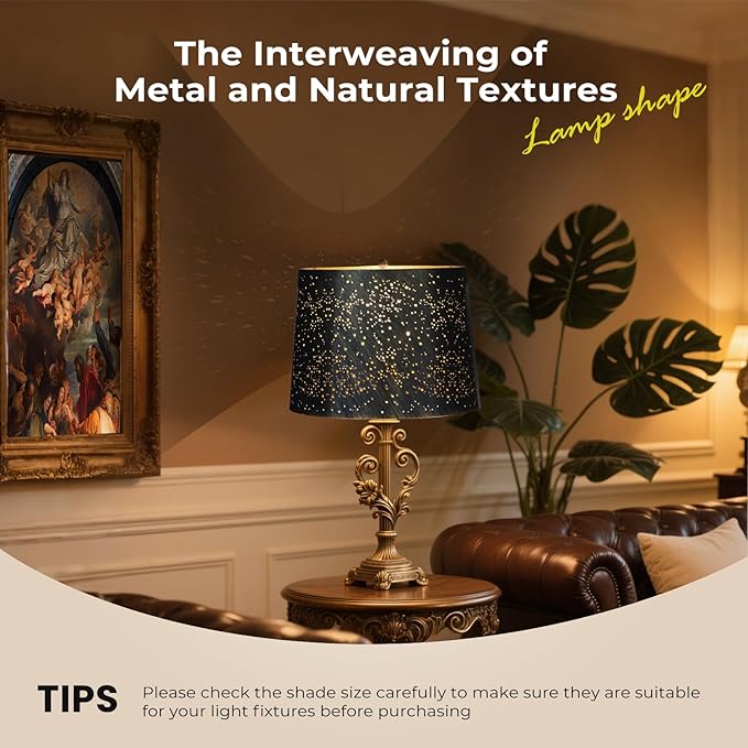 Large lampshade, drum lamp shades,desk lamp shade, and floor lamp shade are 12 "Top x 14" Bottom x 10 "Hight, used for bedrooms, living rooms, and college dorm room