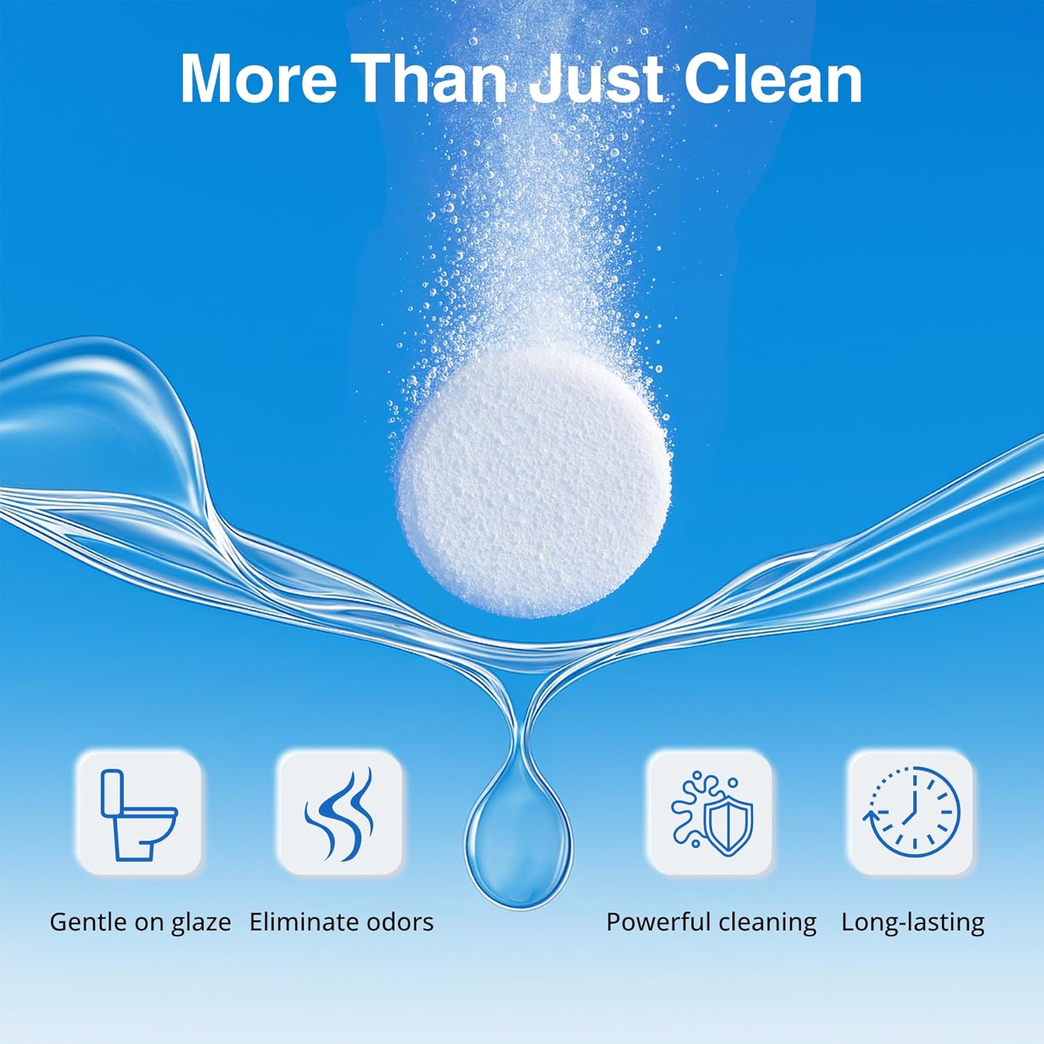 Automatic Toilet Bowl Cleaner Tablets, Bleach & Oxidation Formula for Powerful Cleaning, Deodorizing & Descaling, Long-Lasting Slow-Release Toilet Tank Cleaner, Septic Safe