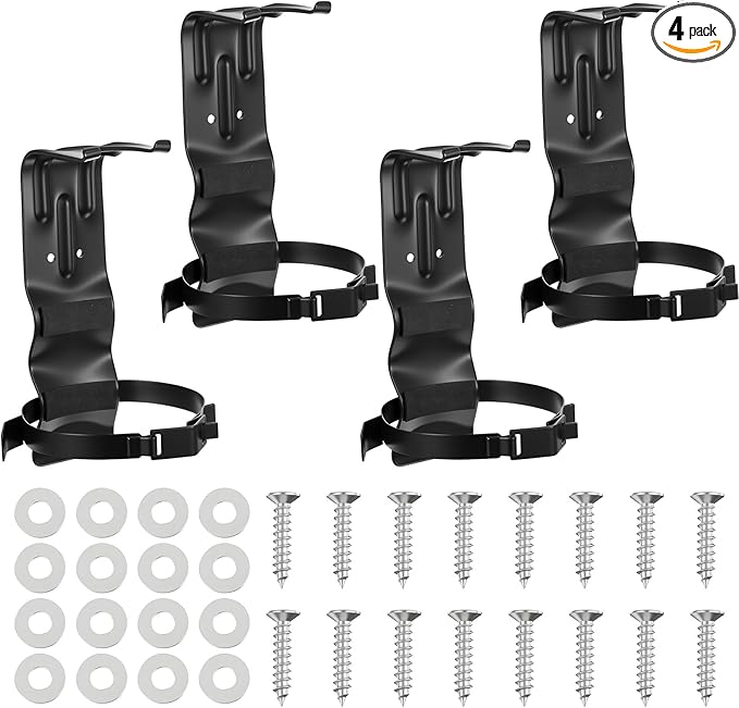 4 Pack Fire Extinguisher Mount Bracket, 5 LB Metal Heavy Duty Wall Mount Holder for Home, Truck, Vehicle, Car, Boat