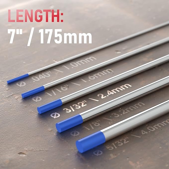 YESWELDER TIG Welding Tungsten Electrode 2% Lanthanated 3/32" x 7" (Blue, WL20/EWLa-2) 10-pk