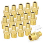 TAISHER 15PCS Brass Pipe Fitting, Reducer Adapter, Hex Nipple, 1/4-Inch Male Pipe x 1/8-Inch Male Pipe