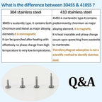 QSJ 158PCS #8 Sheet Metal Screws Set 410 Stainless Steel Truss Head Fast Self Tapping Screws with Screwdriver Bit Silver