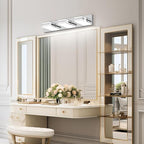 Ralbay LED Modern Bathroom Vanity Lights Chrome 3-Light 24inch Acrylic Modern Bathroom Wall Lighting Fixtures Over Mirror