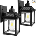 Solar Wall Lights Outdoor, Dusk to Dawn Solar Sconces, Motion Sensor Porch Lights Waterproof with 3 Lighting Modes, Exterior Wall Lantern Outside for Patio Garage Entryway Garden Shed