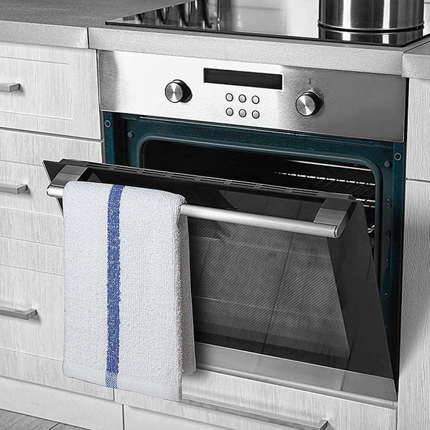 Bar Mop Blue Stripe 10lbs 16x19 Pack of 60 100% Cotton Double Stitched Route Ready Absorbent Kitchen Towel Dish Towels and Dishcloths Towels Sets Washcloth Kitchen Towels