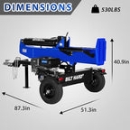 BILT HARD 40-Ton Gas Powered Log Splitter, Horizontal/Vertical Full Beam Wood Splitter with Auto Return, 4-Cycle 389cc OHV Engine, 2 Stage Gear Pump, Gas Firewood Splitting Wood Machine