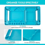 DURATECH Flexible Tool Tray, Silicone Tool Holder for Mechanics Storage, Heat and Chemical Resistant Tool Organizer for Automotive, Industry and Household(3pack blue)