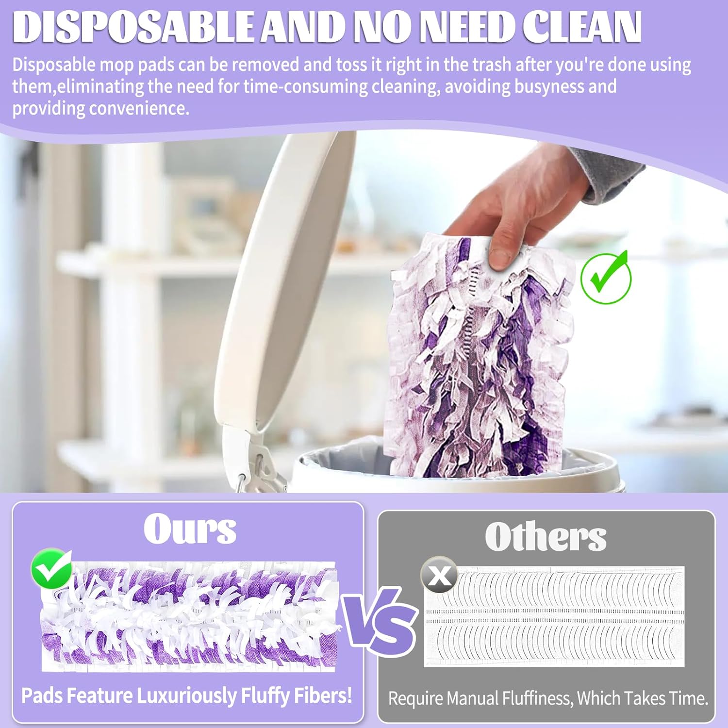 25 Pack Disposable Mop Pads for Swiffer Power Mop Pads, Replacement for Swiffer Power Mop Refills Compatible with Swiffer Power Mop Pads, Multi-Surface Mop and PowerMop Wood Mop Floor Cleaning