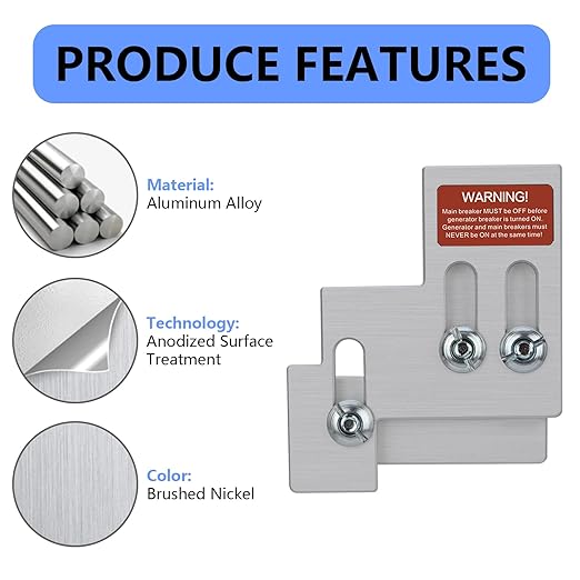 Generator Interlock Kit Compatible with Square D QO or Homeline 100 or 125 Amp Panels. 3/4 to 7/8 Inch Spacing Between Main and Branch Breaker, Safety Generator Interlock Kit(SQD100A)