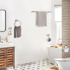 TQKAG 5 Piece Bathroom Towel Bar Holder Sets Brushed Nickel Bathroom Hardware Set Stainless Steel Toilet Paper Holder with Shelf Bathroom Accessories Kit Wall Mounted