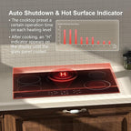 36 Inch Electric Cooktop 5 Burners, ETL & FCC Certificated, Sync Burner, Quick Boil, Keep Warm Setting, 9 Heating Level, Timer, Child Lock & Auto Shutdown, 9000W, Drop-in Electric Stove Top