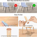 Ezprotekt 24 Pcs Small Clear Square Chair Leg Floor Protectors for Hardwood Floors, Silicone Felt Furniture Pads, Table Chair Leg Cups Covers, Bar Stool Leg Protectors Caps (S Fit: 3/5" to 7/10")