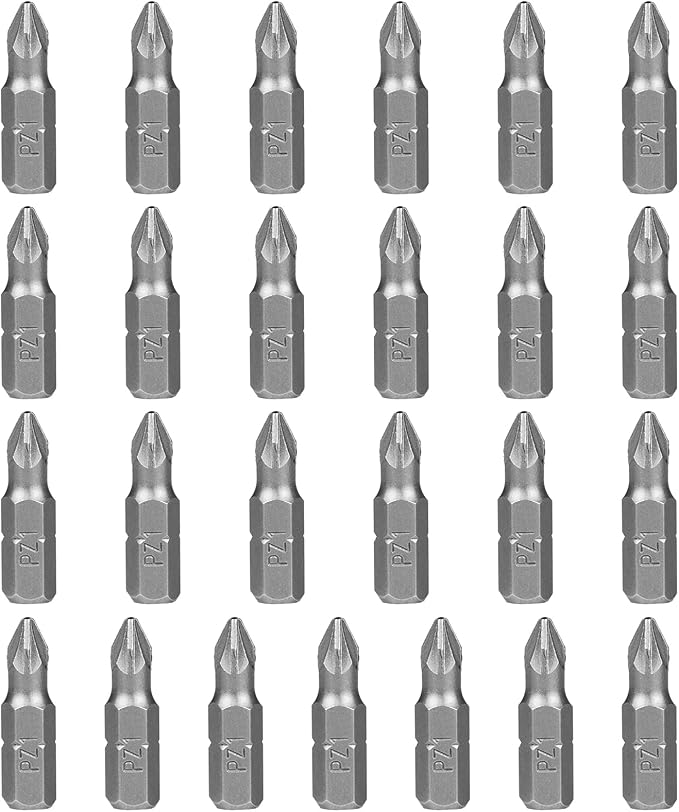 HPHOPE PZ1 Screwdriver Bit Set, Pozi Bits PZ1 1/4" Hexagon Bit (Length: 1", 25 Pack)