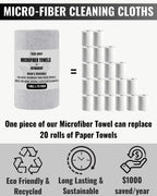 Microfiber Cleaning Cloth Roll -75 Pack - 2 Rolls, Tear Away Towels, 12" x 12", Reusable Cleaning Rags and Microfiber Towels for Cars, Garage and Household Cleaning Supplies (Grey)