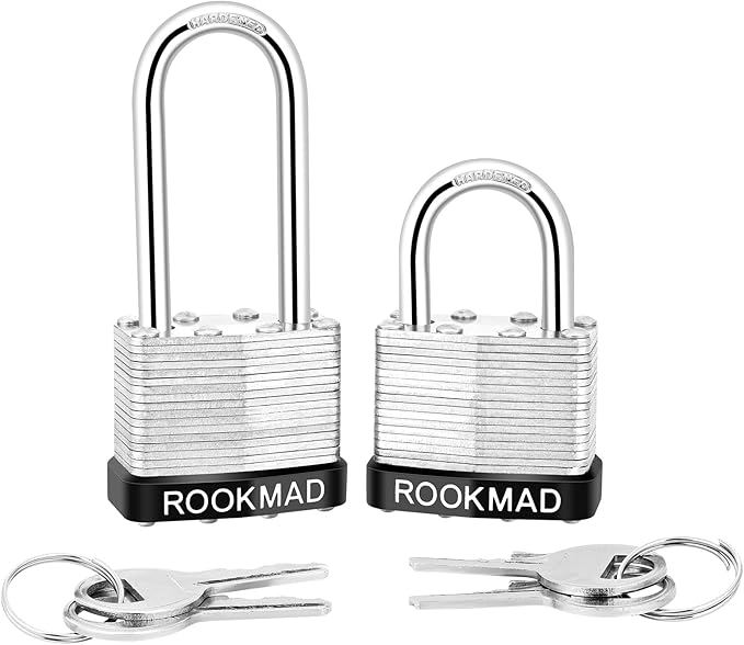 20 Pack Laminated Steel Padlocks, Keyed Alike Locks with Same Keys, Silver, Key Lock, Padlocks, Padlock