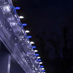 Wintergreen Lighting 25 Pack OptiCore C9 LED Blue Light Bulbs - Christmas Bulbs Replacement Premium Heavy Duty Polycarbonate Lens, E17 Base (Faceted)