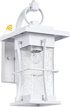 White Outdoor Wall Light Dusk to Dawn Lantern Exterior Fixtures Wall Mount Porch Sconce Light with Photocell Sensor Waterproof Modern Outside House Lighting for House, Patio, Garage, E26 Base