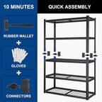 BILT HARD Garage Shelving 3000 LBS 36" W x 18" D x 72" H, Heavy Duty 5-Tier Metal Shelving Units with Adjustable Shelf, Steel Wire Utility Storage Shelves