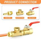 GASHER 2 Pcs Brass Tee Fitting, 1/2" x 1/2" x 1/2" NPT Female Pipe Fittings