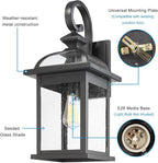 Darkaway 2pcs Outdoor Lights Fixtures Wall Mount, Large 22inch Outdoor Wall Sconce Lights with Seeded Glass Waterproof Outside Exterior Lights Fixture for House Front Porch Patio