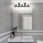 Aipsun 3 Lights Modern Black Vanity Light Up and Down Black LED Vanity Light Fixtures Bathroom Wall Light Over Mirror 6000K