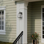 GLOBE Electric 60000166 1-Light Outdoor Wall Sconce, Matte Black, Frosted Glass