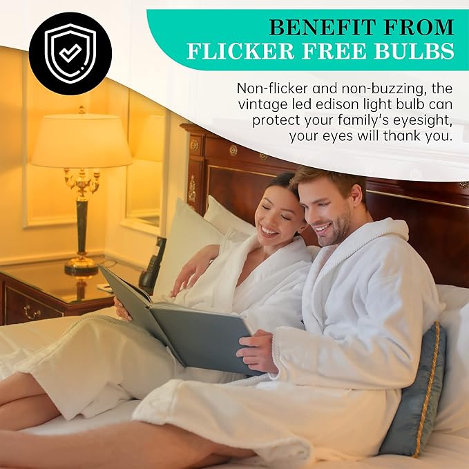 AMDTU Non-dimmable LED Edison Bulb 25 Watt 2 Pack, Super-Thin Filament Incandescent Light Bulb 25W Equivalent, Vintage Amber Night Light Bulbs 4W LED E26 Base, T45 2200K Soft Yellow Retro