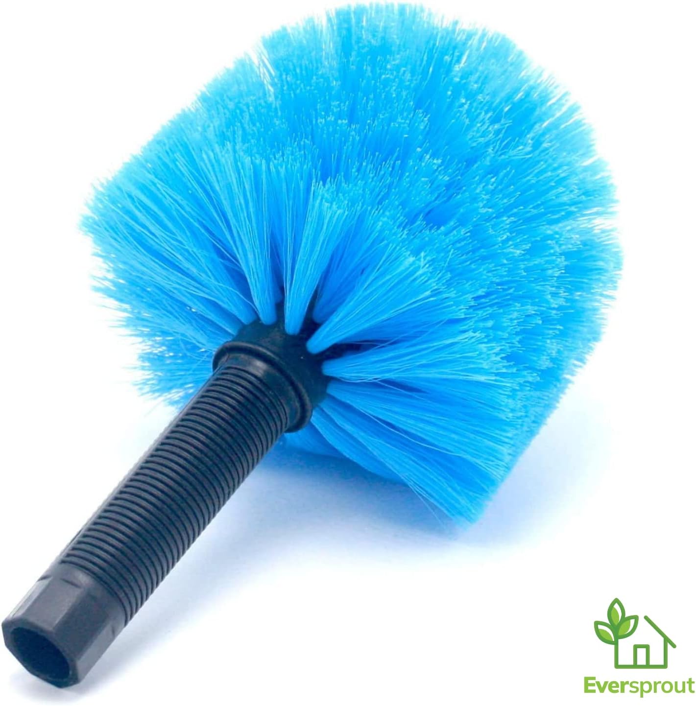 EVERSPROUT Twist-On Cobweb Duster | Hand Packaged to Protect Bristles | Indoor & Outdoor Brush Attachment | Fits Standard Acme Threaded Poles | Brush Head with Handle, No Pole (Medium-Stiff Bristles)