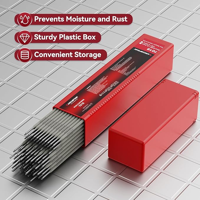 ARCCAPTAIN E7018 Welding Rod 1/8'' 10LB Low Hydrogen Carbon Steel Welding Sticks Electrodes, Welding Rods ARC Welding Equipment