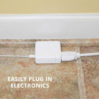 2 Pack White Extension Cord 6 ft, 16/3 SJTW Weatherproof Indoor & Outdoor Extension Cord 3 Prong Grounded Plug, Heavy Duty Power Cable Great for Home, Office & Outdoor Lights, US Veteran Owned