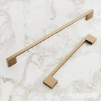 Alzassbg 10 Pack Champagne Bronze Cabinet Pulls, 10 Inch(256mm) Hole Centers Rectangle Cabinet Handles Kitchen Pulls for Drawers and Cabinets AL3051TGP