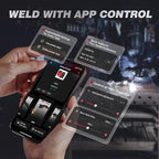 ARCCAPTAIN iControl MIG205 Pro MIG Welder 205A 120V 240V Gas MIG/Gasless Flux MIG/MMA Stick/Lift TIG/Spot Welding/Spool Gun Aluminum Welding Machine, 6 in 1 Professional Welder Machine, APP Control