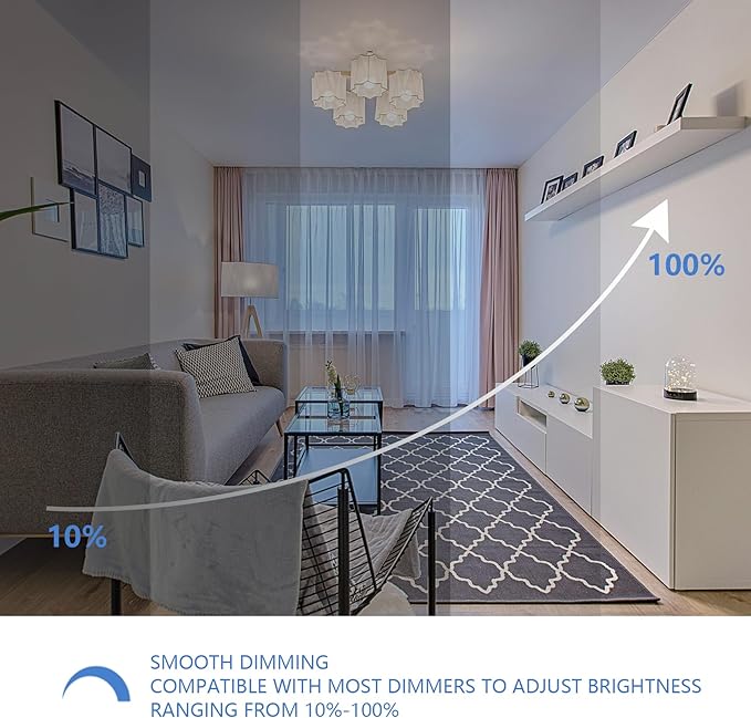 Jolux LED Stick Light Bulbs Dimmable,led Bulbs 100 watt Equivalent,5000K(Daylight) led Enclosed Fixture Rated, 14 Watt 1500 Lumen,Standard Medium Screw Base,E26 led Bulb Narrow,6 Pack……