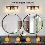 3 Lights Bathroom Lighting Fixtures Over Mirror Oil Rubbed Bronze Bathroom Vanity Light Fixture Farmhouse Vanity Light Vintage for Bedroom Living Room Hallway