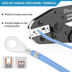 Crimping Tool for Non-Insulated Open Barrel Terminals & Receptacles AWG 20-10, Ratcheting Wire Crimper Tool - Crimping Pliers - Electrical Crimping Tool