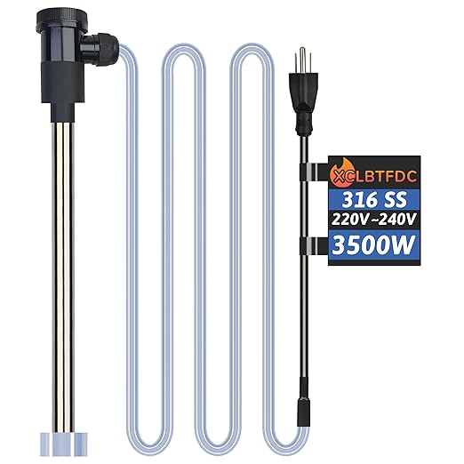 3500W 240V Immersion Water Heater Portable Electric Pool And Hot Tub Submersible Water Heater with Wifi Timer And Auto Shut for Bathtub, Spa, swimming pool, above ground pool And baptism pool