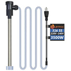 3500W 240V Immersion Water Heater Portable Electric Pool And Hot Tub Submersible Water Heater with Wifi Timer And Auto Shut for Bathtub, Spa, swimming pool, above ground pool And baptism pool