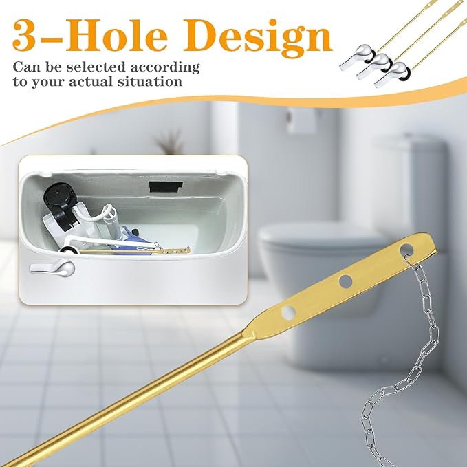 12 Pcs Toilet Flush Handle, Front Mount Toilet Handle Lever, Brass Toilet Flusher Replacement with Nuts, Universal Toilet Repair Handle Inside Tank