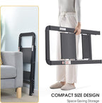 KINGRACK Step Ladder, 2 Steps, Folding Step Ladder with Handrail, Non-Slip Household Ladder with Folding Safety, Aluminium Step Stool, Maximum Load 150 kg, Black