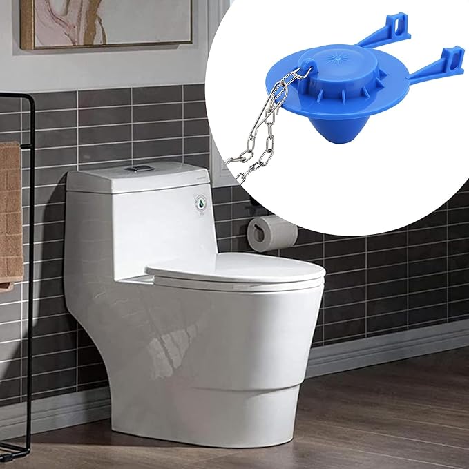 2 Pack Toilet Flapper Replacement Kit, 2 Inch Universal Toilet Stopper Flapper Compatible with American Standard Toilet Tank with Stainless Chain, High Performance, Easy to Install-Blue