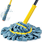 Self-Wringing Twist Mops for Floor Cleaning, Microfiber Floor mop with 57 " Long Handle, Easy Wringing Mop for Hardwood Commercial Household Clean (Microfiber Cloth Twist Mop)