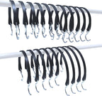 KJE 20Pack (15", 21", 31") Rubber Bungee Cords with S Hooks - Quality EPDM, Heavy Duty Black Bungee Straps, Ideal for Outdoor Tie Downs, Securing Tarps, Canvases, Cargo in Cold Hot Climates
