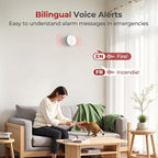 Smoke Detectors 10 Year Sealed Battery Operated,UL217-9th Listed Smoke Alarm with Voice Alert,Photoelectric Sensor Fire Alarms Smoke Detectors with LED Lights for Home, GS886-H04 (1 Pack)